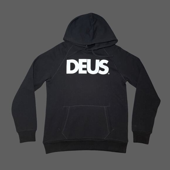 Deus Ex Machina All Caps Hoodie Black Size M Organic Cotton NWT - Picture 1 of 6